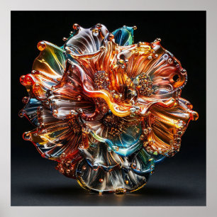 Cadeau de Décoration en Verre Coloré en forme de F