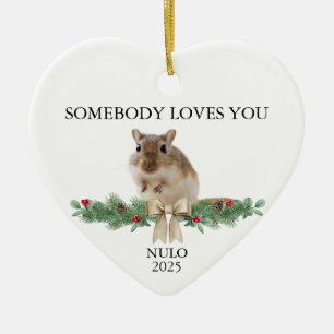 Cadeau de gerbille de Noël Ornement de gerbille de