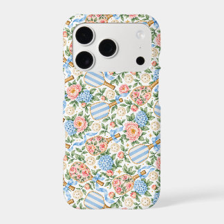 Cadeau de joueur de pickleball floral bleu chic