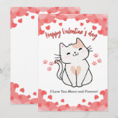 Cadeau de la carte de jour de Cat Valentines pour (Devant / Derrière)