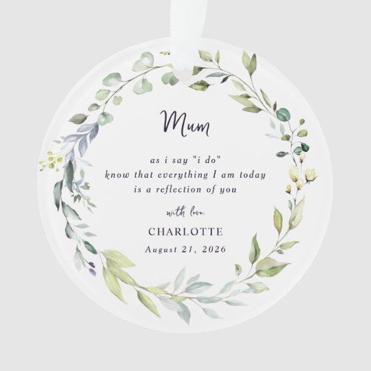 Cadeau de la mère de la mariée en forme d'ornement (devant)