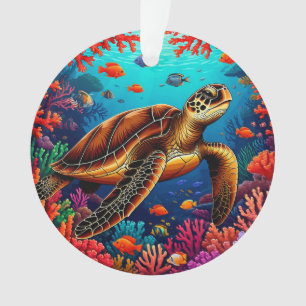 Cadeau de la nature côtière de tortue marine et de