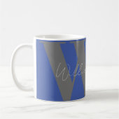 cadeau de lui Monogram nom bleu gris élégant tasse (Gauche)