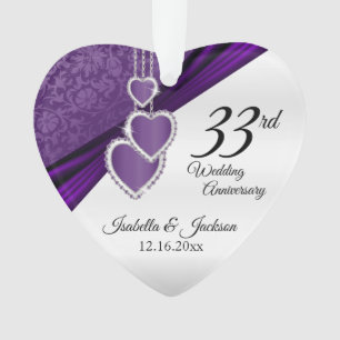 Cadeau de mariage améthyste violet pour les 33 ans