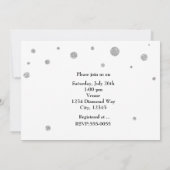 Cadeau de mariage Blanc Argent Paillettes Carte Mo (Dos)