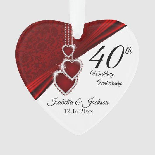 Cadeau de mariage de rubis pour les 40 ans (devant)