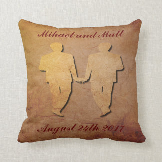 Cadeau de mariage gai de coussin rustique rouge