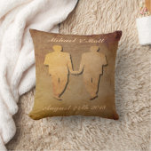 Cadeau de mariage gai fait sur commande de coussin (Couverture)