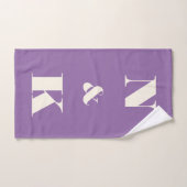 Cadeau de mariage initiales violettes monogramme p (Serviette à main)