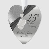 Cadeau de mariage métallique argenté pour les 25 a (devant)