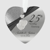 Cadeau de mariage métallique argenté pour les 25 a (dos)