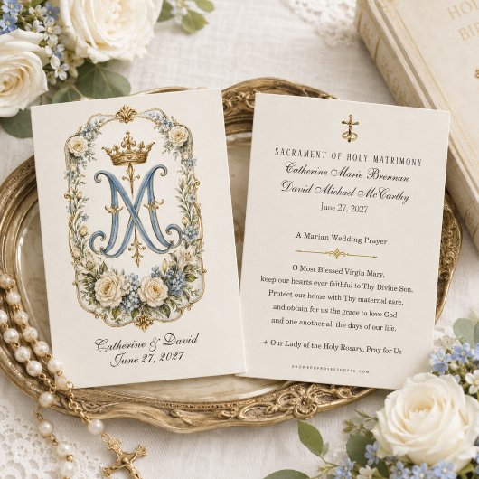 Cadeau de mariage Monogramme de la Vierge Marie