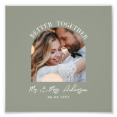 Cadeau de mariage photo d'arche en vert sauge déco (Devant)