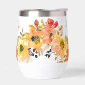 Cadeau de monogramme floral orange Nom (Gauche)
