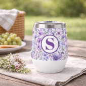 Cadeau de monogramme floral violet pour elle