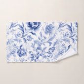 Cadeau de motif de toile florale bleu blanc frança (Serviette à main)