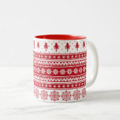 Cadeau de Motif rouge nordique Mug de Noël scandin (Devant droit)