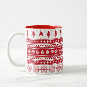 Cadeau de Motif rouge nordique Mug de Noël scandin