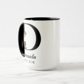 Cadeau de mug à monogramme floral personnalisé pou (Devant gauche)