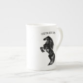 Cadeau de Mug de Chine d'os de cheval noir avec te (Devant droit)