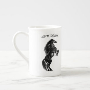 Cadeau de Mug de Chine d'os de cheval noir avec te