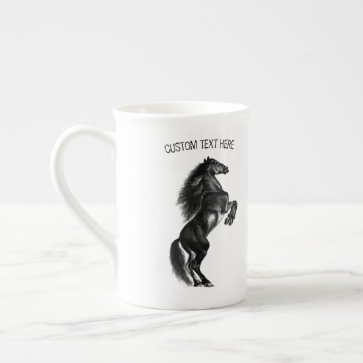 Cadeau de Mug de Chine d'os de cheval noir avec te (Gauche)
