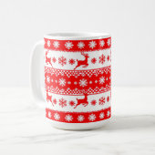 Cadeau de mug de Noël flocon de neige de renne (Devant gauche)