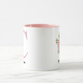 Cadeau de mug personnalisé rose avec initiale de p (Centre)