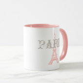Cadeau de Mug Tour Eiffel rose Paris (Devant droit)