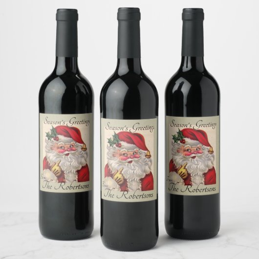 Cadeau de Noël 6 Vins Étiquettes VOTRE NOM Père No (Bouteilles)