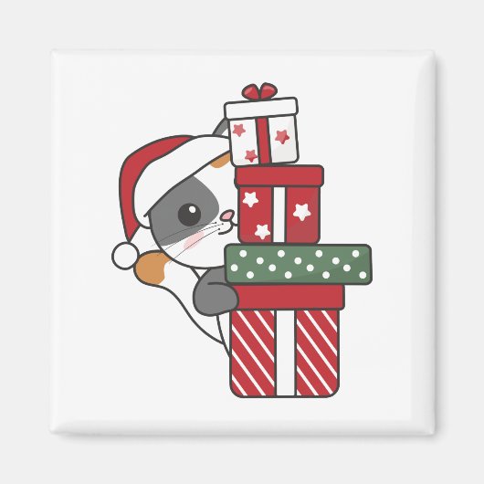 Cadeau de Noël Chat Animaux d'hiver Chats Magnet (Devant)