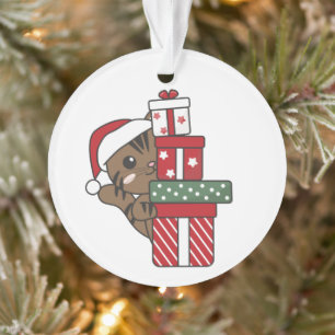 Cadeau de Noël Chat Animaux d'hiver Chats Ornement