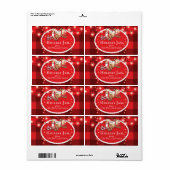 Cadeau de Noël Confiture Étiquette alimentaire per (Feuille entière)