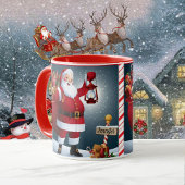Cadeau de Noël Cute Père Noël Mug Ajouter un nom D