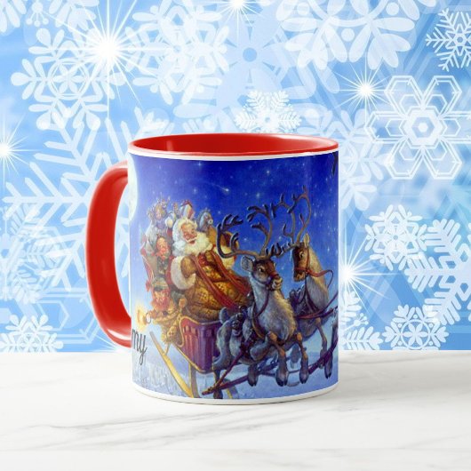 Cadeau de Noël Cute Santa Claus Sleigh Mug
