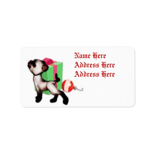 Cadeau de Noël de chat étiquettes de adresse (Devant)