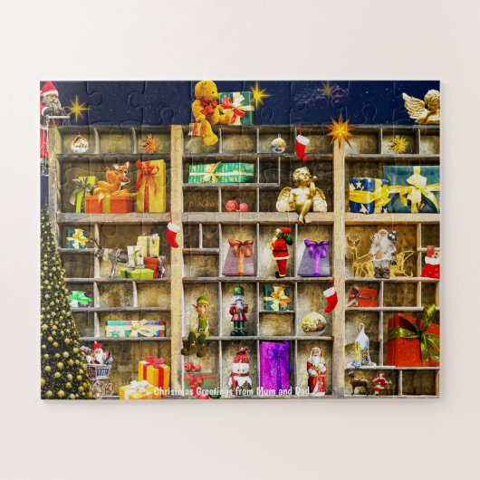 Cadeau de Noël de maman et papa Puzzle (Horizontal)