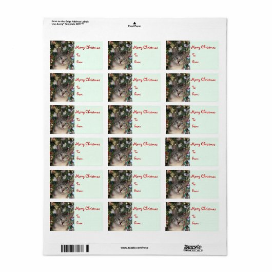 Cadeau de Noël Étiquette (Feuille entière)