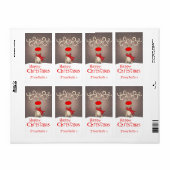 Cadeau de Noël étiquette gris (Feuille entière)