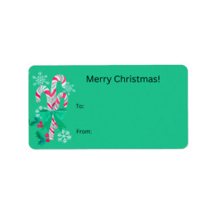 Cadeau de Noël Étiquette Sucre de canne vert