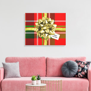 Cadeau de Noël Imprimer Tartan Motif Accueil Déco