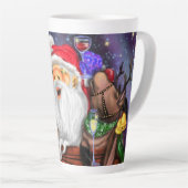 Cadeau de Noël Latte Mug Père Noël et Reindees s'a (Angle droit)