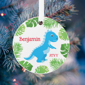 Cadeau de Noël Photo Dinosaure T-Rex Bleu
