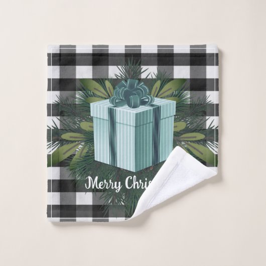 Cadeau de Noël Plaid Buffalo | TURQUOISE (Gant de toilette)