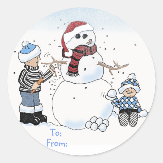 Cadeau de Noël pour enfants étiquette : À :, De : (Devant)