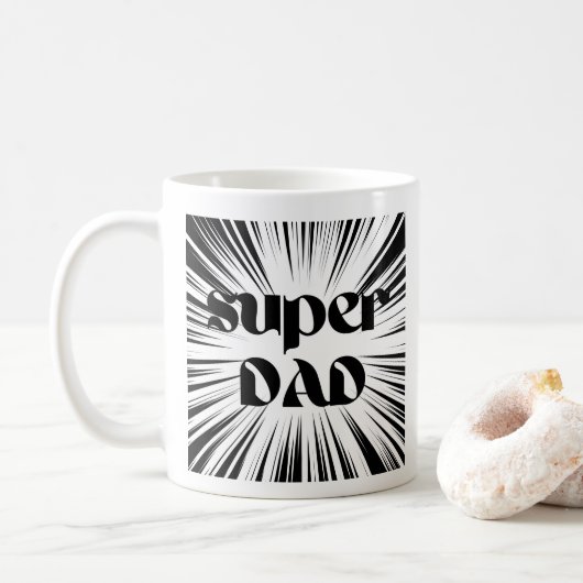 Cadeau de Noël pour papa, Mug Super Papa, Superher (Avec donut)