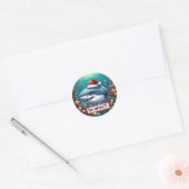 Cadeau de Noël requin Étiquette (Enveloppe)