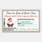Cadeau de Noël Sticker Postal Livraison du pôle No (Devant)