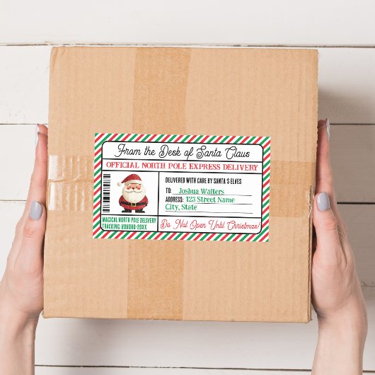 Cadeau de Noël Sticker Postal Livraison du pôle No