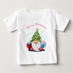 Cadeau de Noël T-shirt bébé joyeux Gnome avec cade